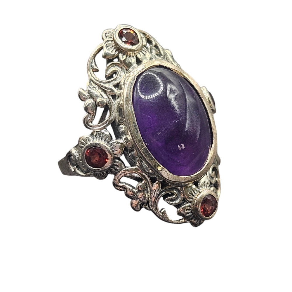 Amethyst and Garnet Ring